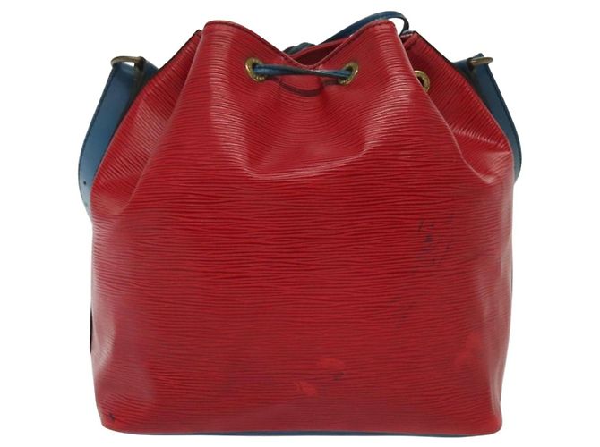 Noe LOUIS VUITTON Borsa a Spalla Petit Noé Epi Rosso Castigliano Blu LV Auth 137359 - vista 2
