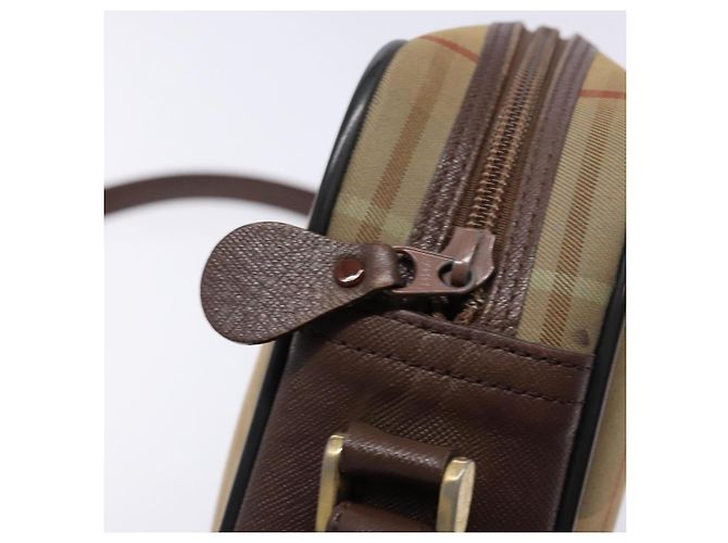 Autre Marque Borsa a Spalla Burberrys Nova Check in Tela Beige e Marrone Auth ki5994 - vista 10