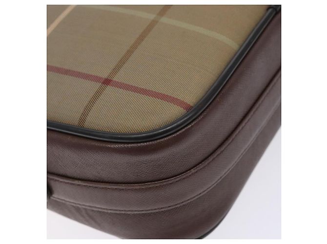 Autre Marque Borsa a Spalla Burberrys Nova Check in Tela Beige e Marrone Auth ki5994 - vista 14