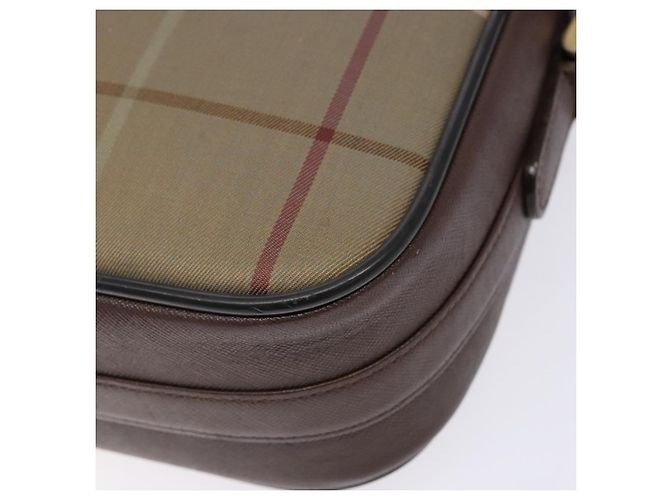 Autre Marque Borsa a Spalla Burberrys Nova Check in Tela Beige e Marrone Auth ki5994 - vista 15