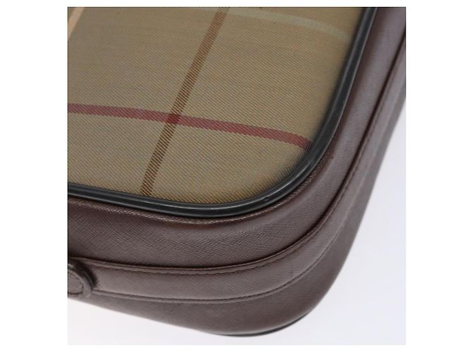 Autre Marque Borsa a Spalla Burberrys Nova Check in Tela Beige e Marrone Auth ki5994 - vista 16