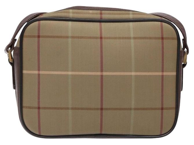 Autre Marque Borsa a Spalla Burberrys Nova Check in Tela Beige e Marrone Auth ki5994 - vista 2