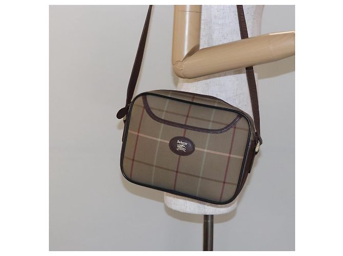 Autre Marque Borsa a Spalla Burberrys Nova Check in Tela Beige e Marrone Auth ki5994 - vista 21