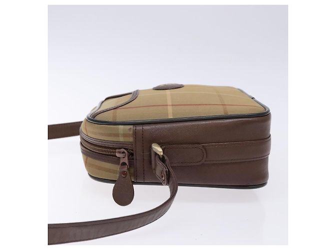 Autre Marque Borsa a Spalla Burberrys Nova Check in Tela Beige e Marrone Auth ki5994 - vista 4