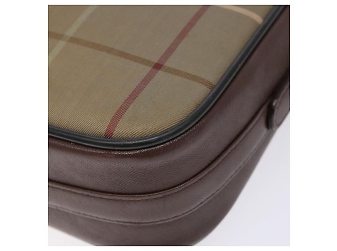 Autre Marque Borsa a Spalla Burberrys Nova Check in Tela Beige e Marrone Auth ki5994 - vista 9