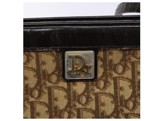 Borsa a Spalla in Tela Trotter Christian Dior Marrone Oro Auth 138805 D'oro - vista 10