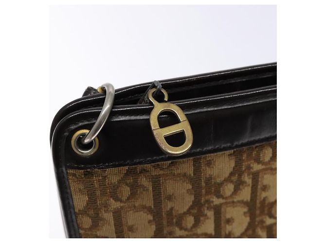 Borsa a Spalla in Tela Trotter Christian Dior Marrone Oro Auth 138805 D'oro - vista 11