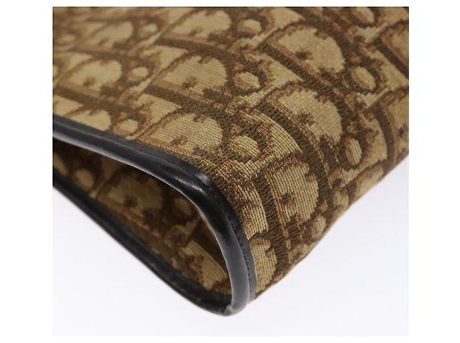 Borsa a Spalla in Tela Trotter Christian Dior Marrone Oro Auth 138805 D'oro - vista 15
