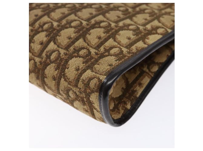Borsa a Spalla in Tela Trotter Christian Dior Marrone Oro Auth 138805 D'oro - vista 16