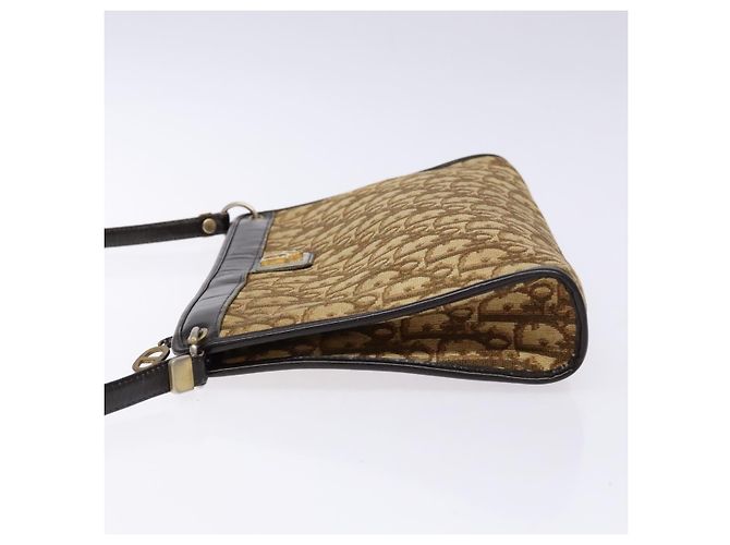 Borsa a Spalla in Tela Trotter Christian Dior Marrone Oro Auth 138805 D'oro - vista 4