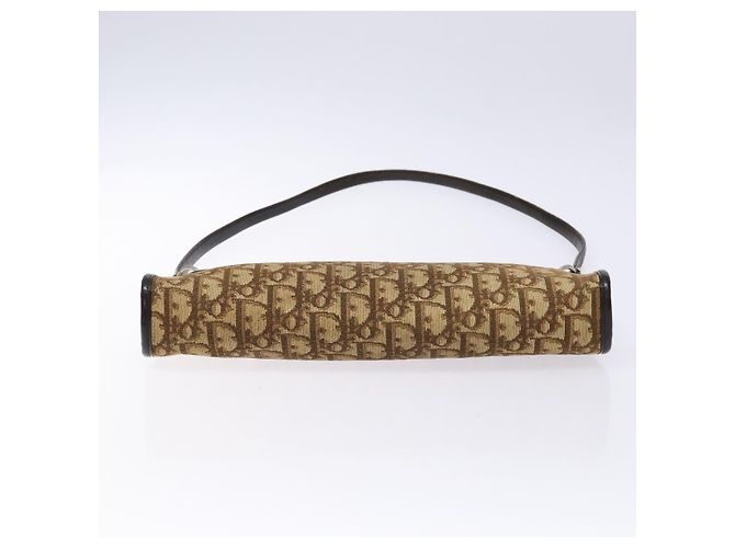 Borsa a Spalla in Tela Trotter Christian Dior Marrone Oro Auth 138805 D'oro - vista 5