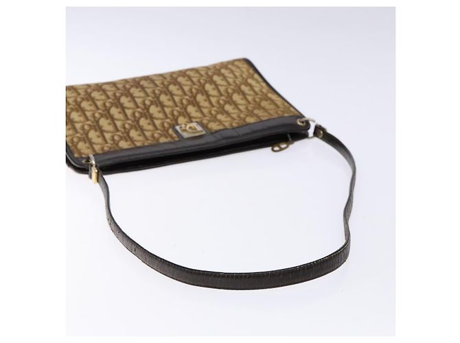 Borsa a Spalla in Tela Trotter Christian Dior Marrone Oro Auth 138805 D'oro - vista 7