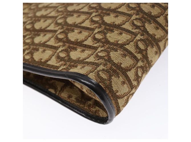 Borsa a Spalla in Tela Trotter Christian Dior Marrone Oro Auth 138805 D'oro - vista 9