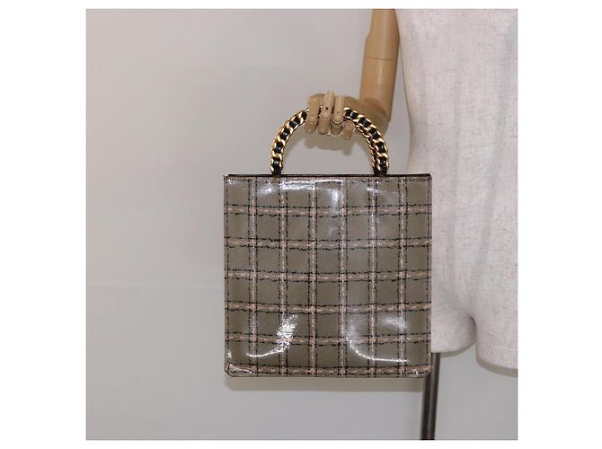 CHANEL Bolso de Mano Cadena Esmalte Beige Oro CC Auth 138791 Dorado - vista 21