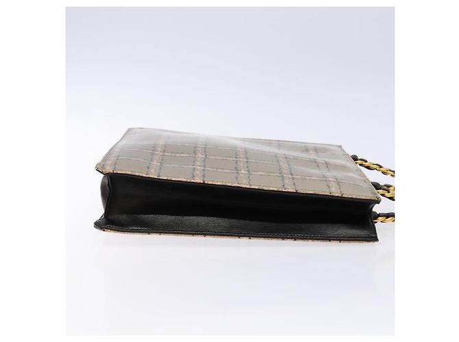 CHANEL Bolso de Mano Cadena Esmalte Beige Oro CC Auth 138791 Dorado - vista 3