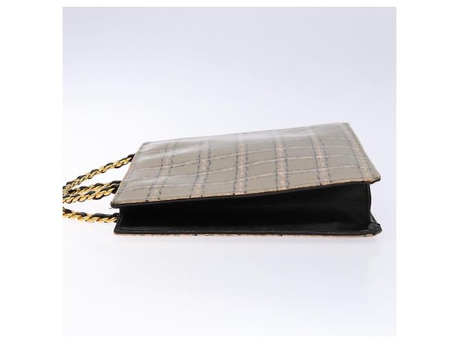 CHANEL Bolso de Mano Cadena Esmalte Beige Oro CC Auth 138791 Dorado - vista 4
