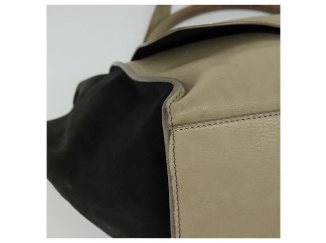 Edge Céline Borsa a mano Trapeze CELINE in pelle e camoscio 2 in 1 beige nero oro Auth bs28736 D'oro - vista 10