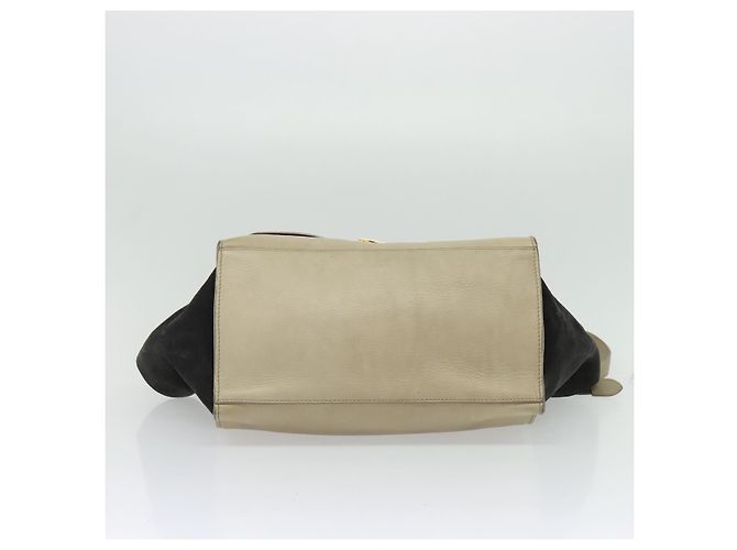 Edge Céline Borsa a mano Trapeze CELINE in pelle e camoscio 2 in 1 beige nero oro Auth bs28736 D'oro - vista 5