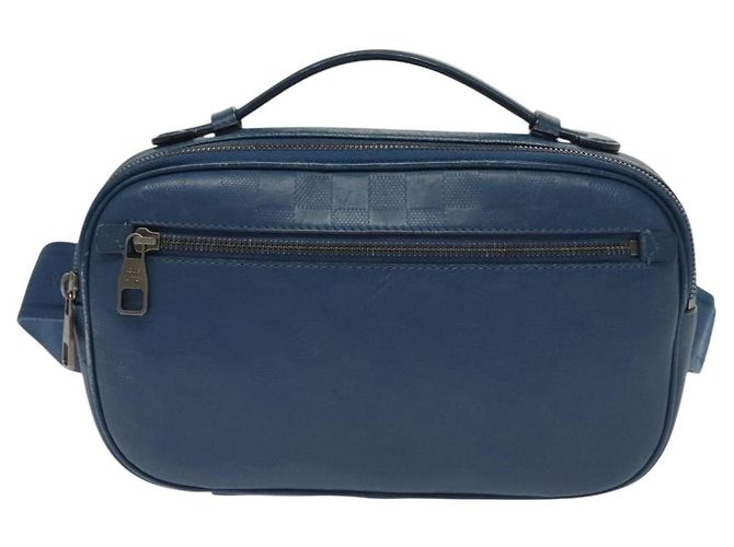 LOUIS VUITTON Bolsa Ambreil Damier Infini Couro Azul N41354 LV Auth 136610 - vista 13
