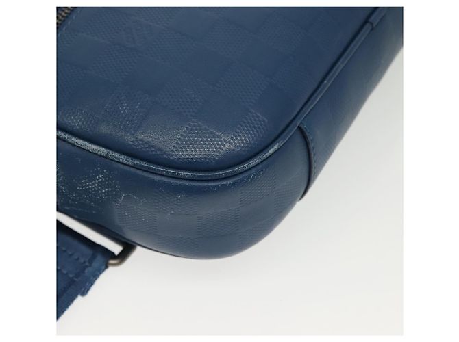 LOUIS VUITTON Bolsa Ambreil Damier Infini Couro Azul N41354 LV Auth 136610 - vista 16