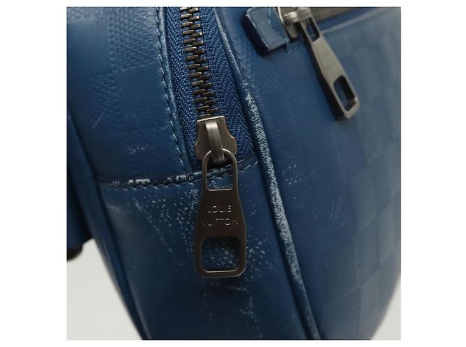 LOUIS VUITTON Bolsa Ambreil Damier Infini Couro Azul N41354 LV Auth 136610 - vista 19