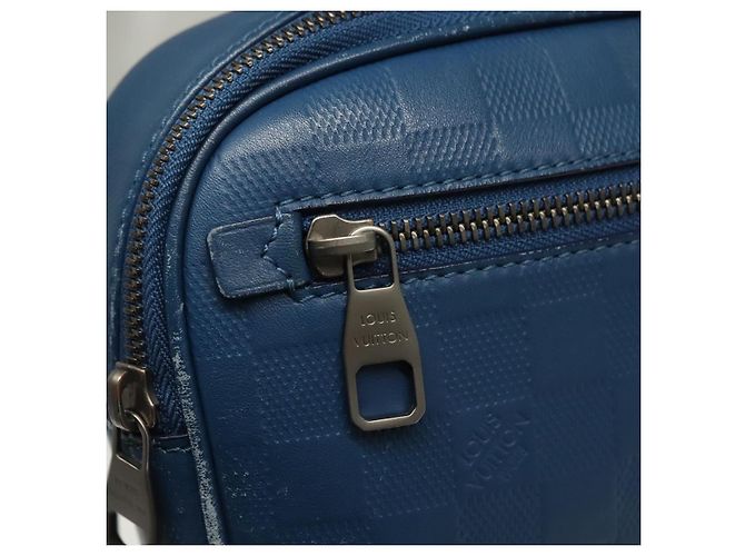 LOUIS VUITTON Bolsa Ambreil Damier Infini Couro Azul N41354 LV Auth 136610 - vista 20