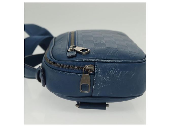 LOUIS VUITTON Bolsa Ambreil Damier Infini Couro Azul N41354 LV Auth 136610 - vista 3