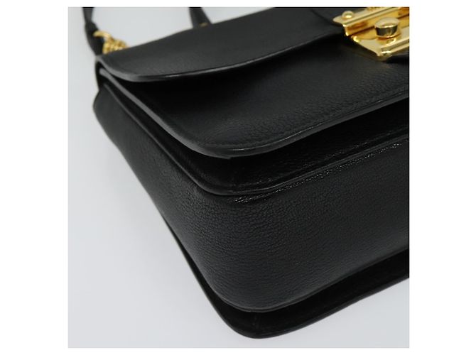 Borsa a mano Miu Miu in pelle 2 in 1 nera e oro Auth 138148 Nero D'oro - vista 16