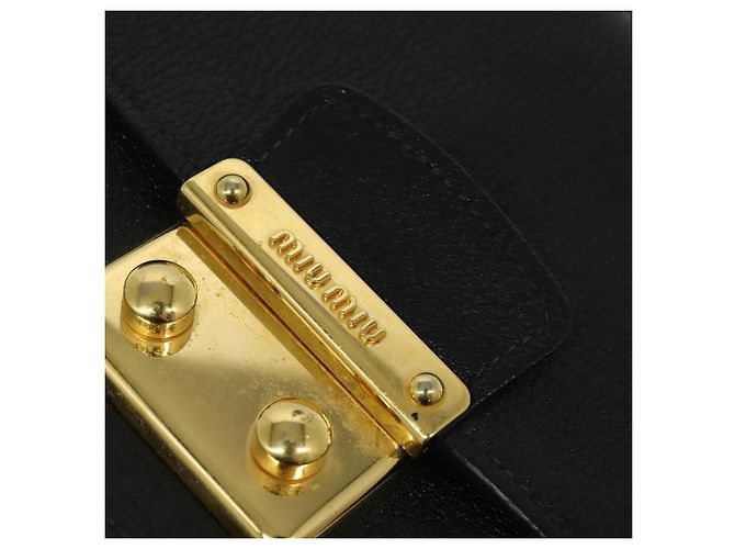 Borsa a mano Miu Miu in pelle 2 in 1 nera e oro Auth 138148 Nero D'oro - vista 21