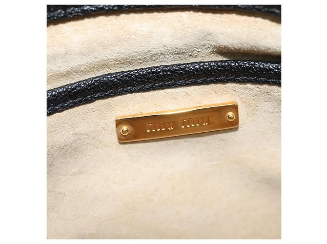 Borsa a mano Miu Miu in pelle 2 in 1 nera e oro Auth 138148 Nero D'oro - vista 23