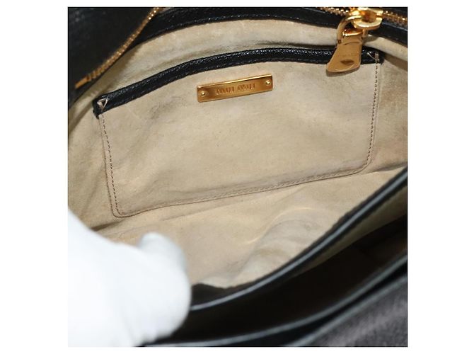 Borsa a mano Miu Miu in pelle 2 in 1 nera e oro Auth 138148 Nero D'oro - vista 26