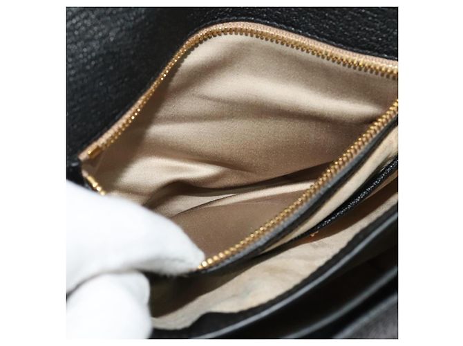 Borsa a mano Miu Miu in pelle 2 in 1 nera e oro Auth 138148 Nero D'oro - vista 27