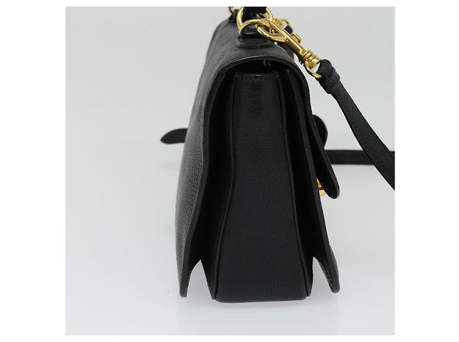 Borsa a mano Miu Miu in pelle 2 in 1 nera e oro Auth 138148 Nero D'oro - vista 3