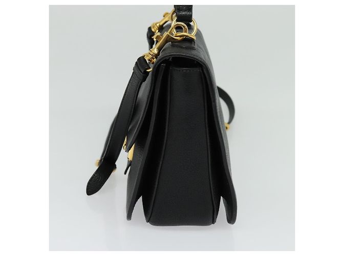 Borsa a mano Miu Miu in pelle 2 in 1 nera e oro Auth 138148 Nero D'oro - vista 4