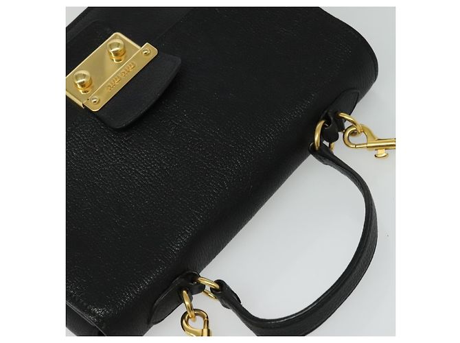 Borsa a mano Miu Miu in pelle 2 in 1 nera e oro Auth 138148 Nero D'oro - vista 6