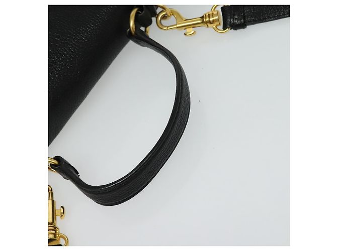 Borsa a mano Miu Miu in pelle 2 in 1 nera e oro Auth 138148 Nero D'oro - vista 7