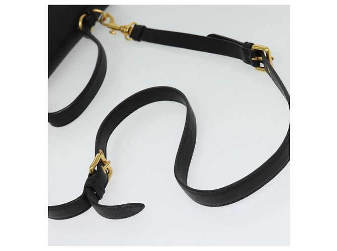 Borsa a mano Miu Miu in pelle 2 in 1 nera e oro Auth 138148 Nero D'oro - vista 8