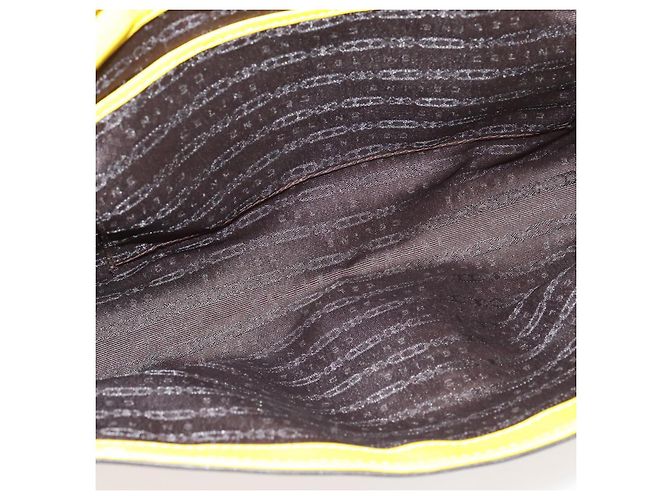 Céline Borsa a spalla CELINE in pelle gialla argento autentica 138823 Giallo - vista 11