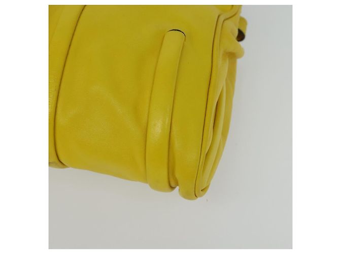 Céline Borsa a spalla CELINE in pelle gialla argento autentica 138823 Giallo - vista 14