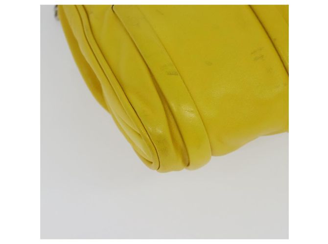 Céline Borsa a spalla CELINE in pelle gialla argento autentica 138823 Giallo - vista 15
