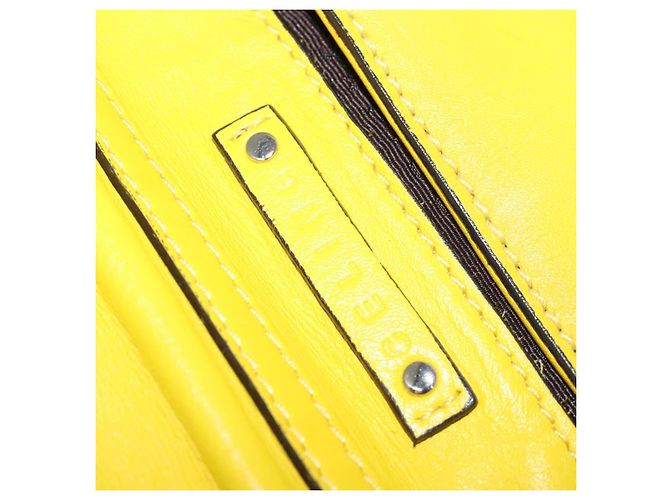 Céline Borsa a spalla CELINE in pelle gialla argento autentica 138823 Giallo - vista 18