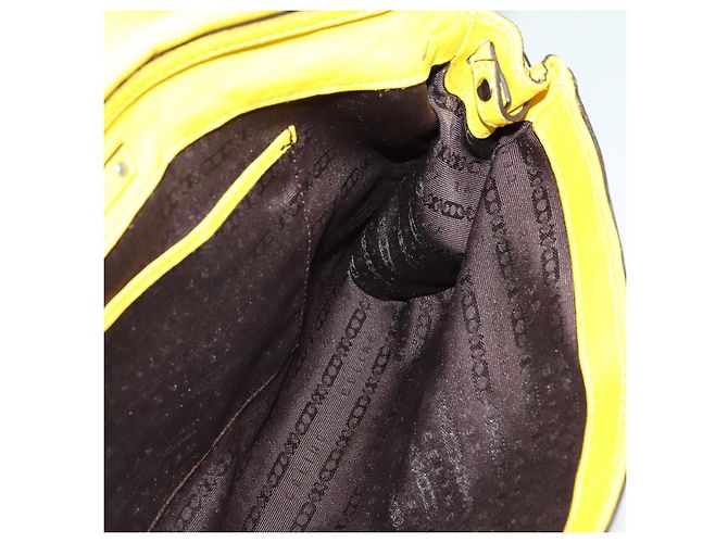 Céline Borsa a spalla CELINE in pelle gialla argento autentica 138823 Giallo - vista 19