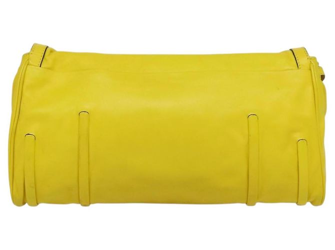 Céline Borsa a spalla CELINE in pelle gialla argento autentica 138823 Giallo - vista 2