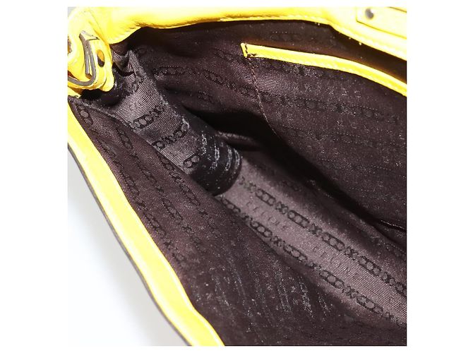 Céline Borsa a spalla CELINE in pelle gialla argento autentica 138823 Giallo - vista 20