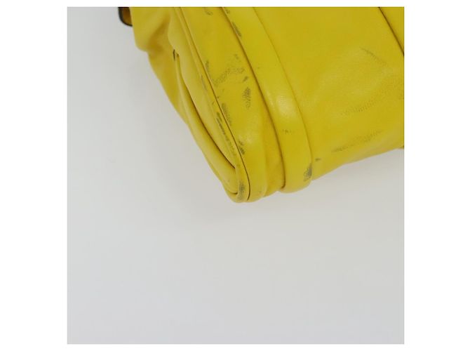 Céline Borsa a spalla CELINE in pelle gialla argento autentica 138823 Giallo - vista 9