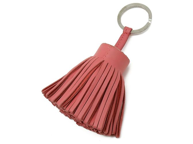 Ring Portachiavi Hermès Carmen in pelle di agnello Milo rosa - vista 3