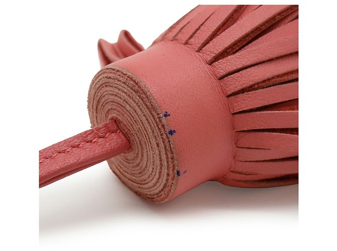 Ring Portachiavi Hermès Carmen in pelle di agnello Milo rosa - vista 5