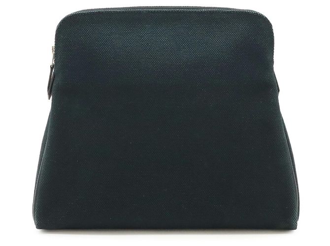 Pochette Hermès Eevoo nera in pelle e tela Nero - vista 2