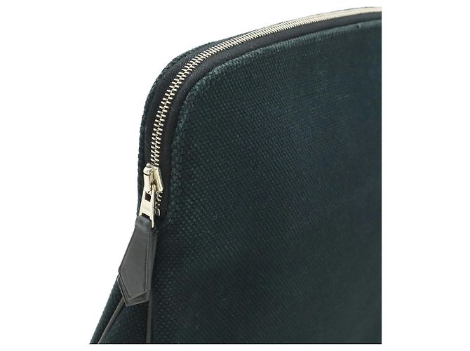 Pochette Hermès Eevoo nera in pelle e tela Nero - vista 5