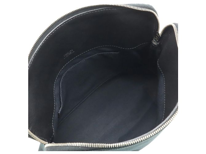 Pochette Hermès Eevoo nera in pelle e tela Nero - vista 6